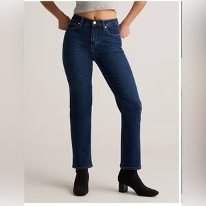 Quince Women's Straight Leg Jeans in Dark Blue